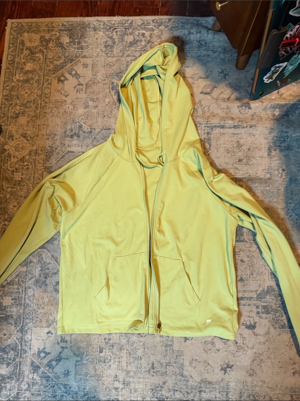 Fabletics Kids Lime Green Full-Zip Hoodie